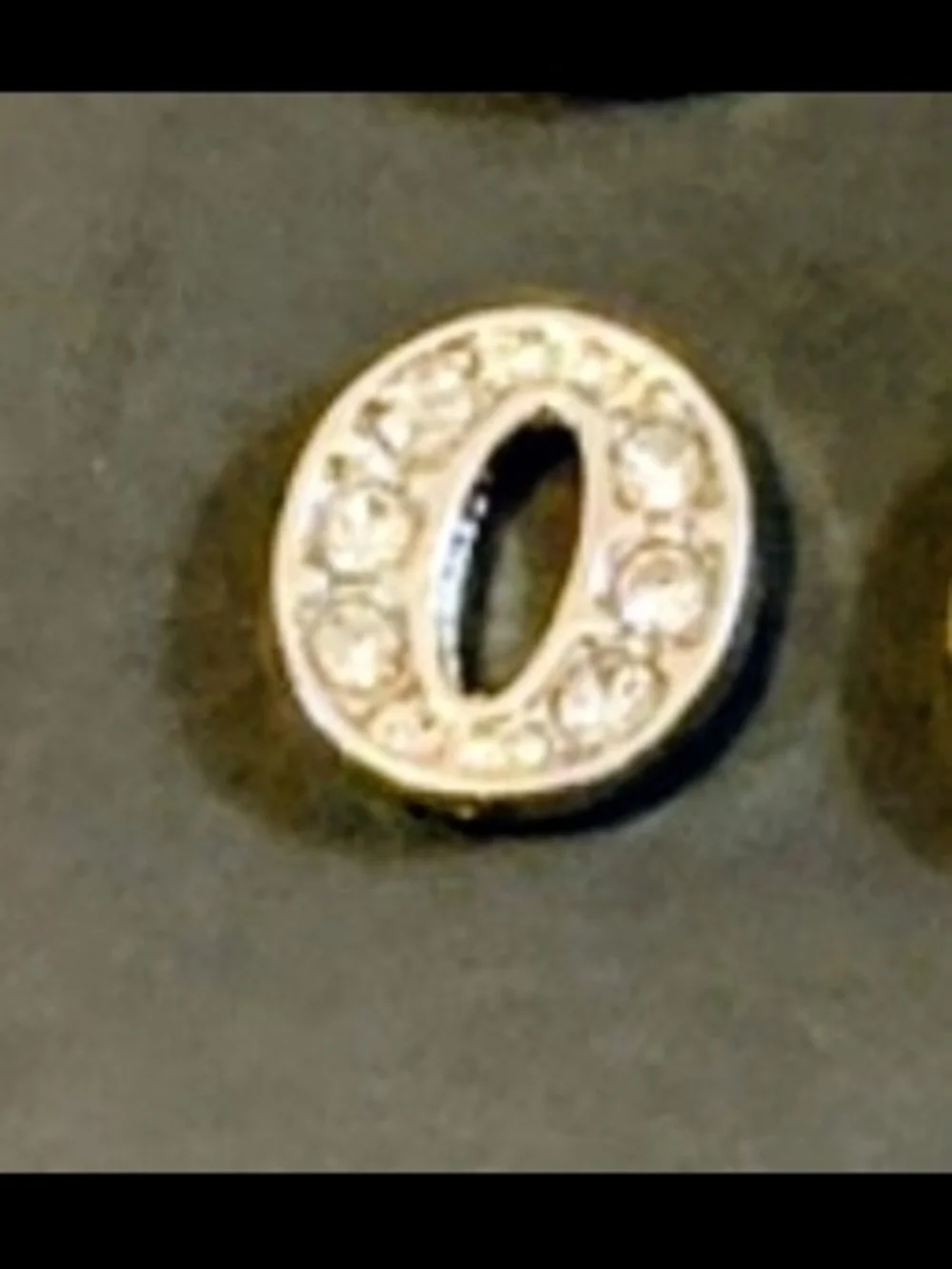 Omicron Rhinestone Charm For Floating Lockets